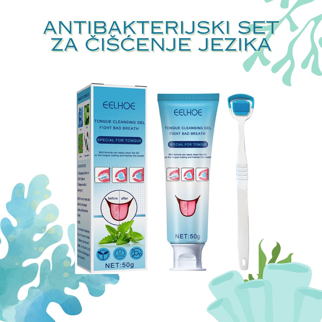 Antibakterijski Set Za Čišćenje Jezika Pasta+Četkica