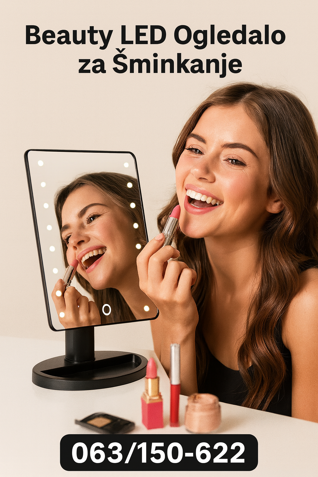 Beauty LED Ogledalo za Šminkanje 1+1 GRATIS