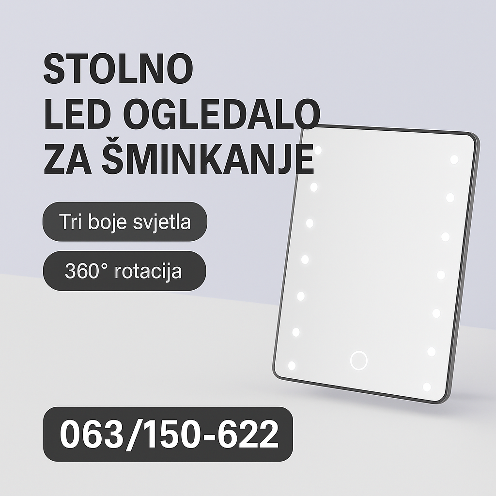 Beauty LED Ogledalo za Šminkanje 1+1 GRATIS