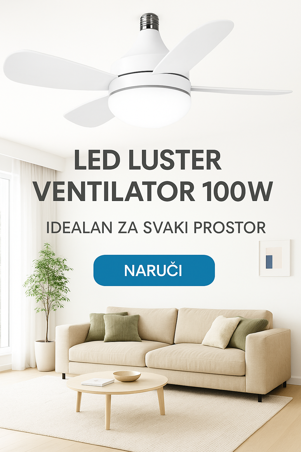 LED Luster Ventilator 100W