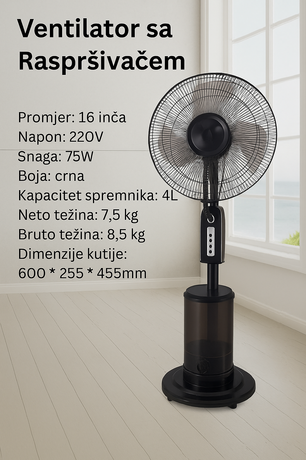 Ventilator sa RASPRŠIVAČEM Vodene Magle