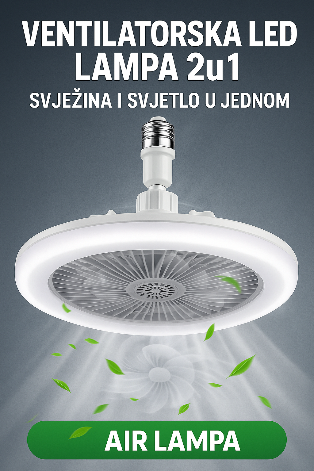 2u1 LED Luster i Ventilator 40w