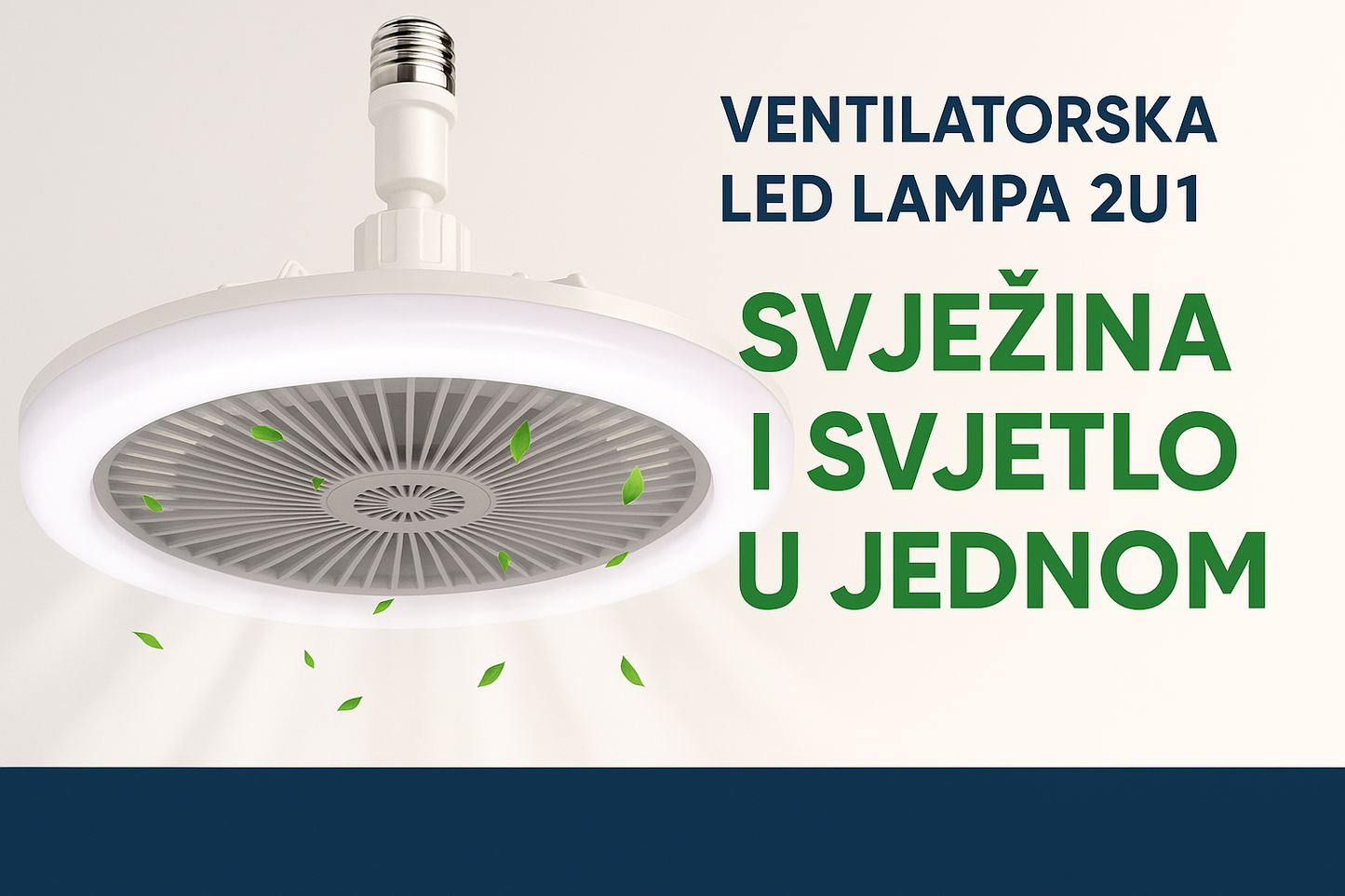 2u1 LED Luster i Ventilator 40w