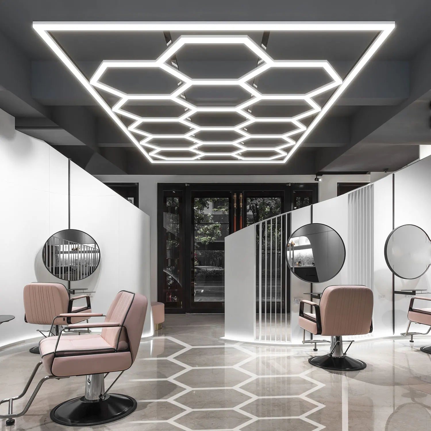 Kit Éclairage Hexagonal LED 6500K – 6 Panneaux, IRC >80, Pour Garage, Salon, Gymnase, Entrepôt, Installation Facile