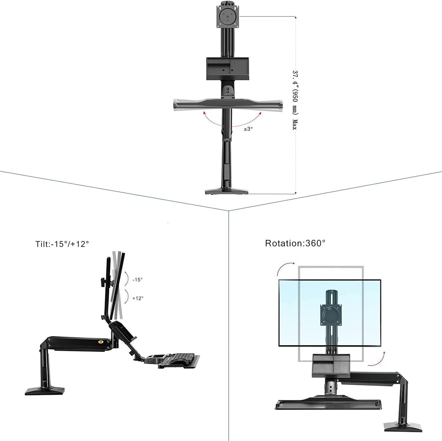 Nosač za monitor 19”-27”