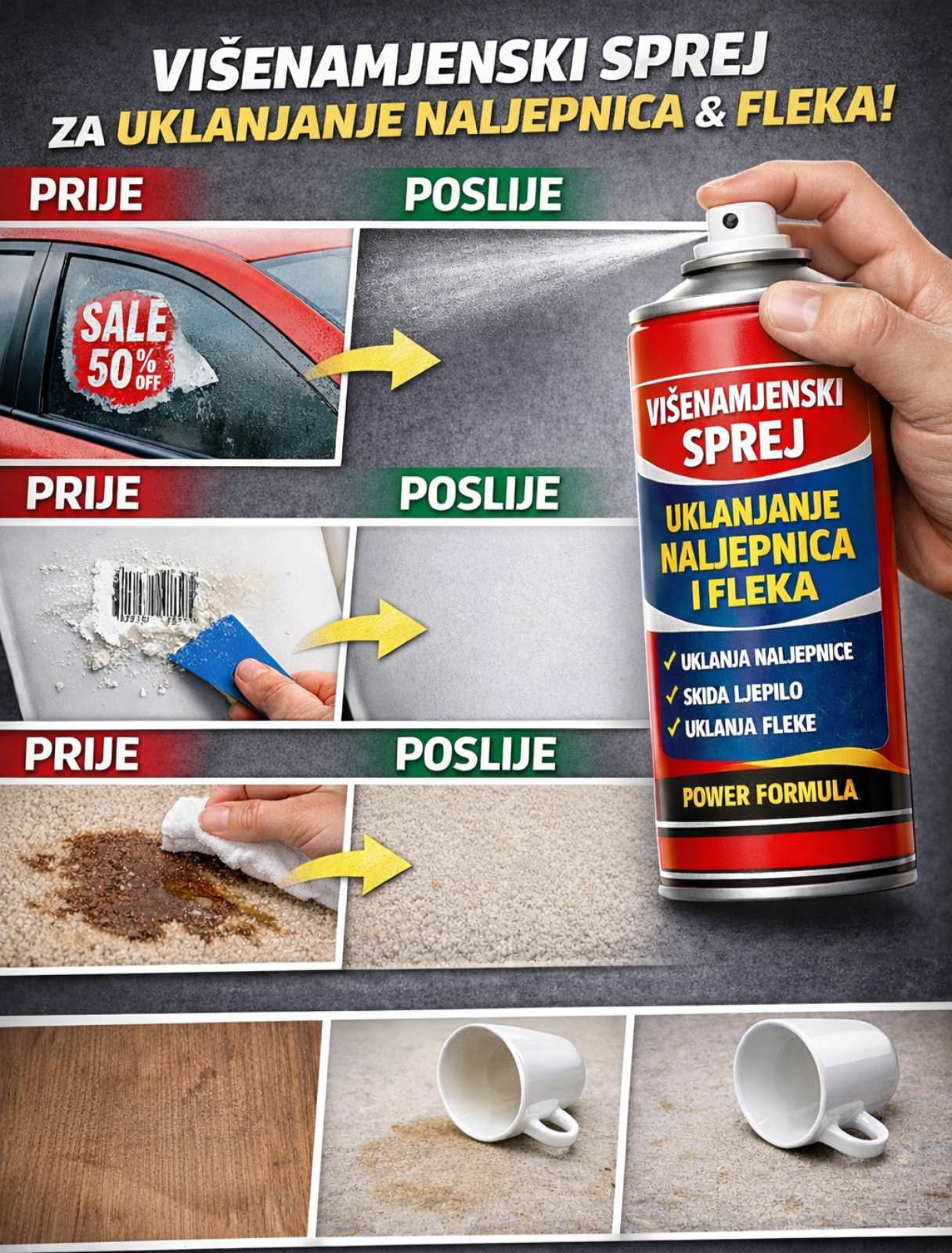 Višenamjenski Sprej za Uklanjanje Naljepnica i Ljepka