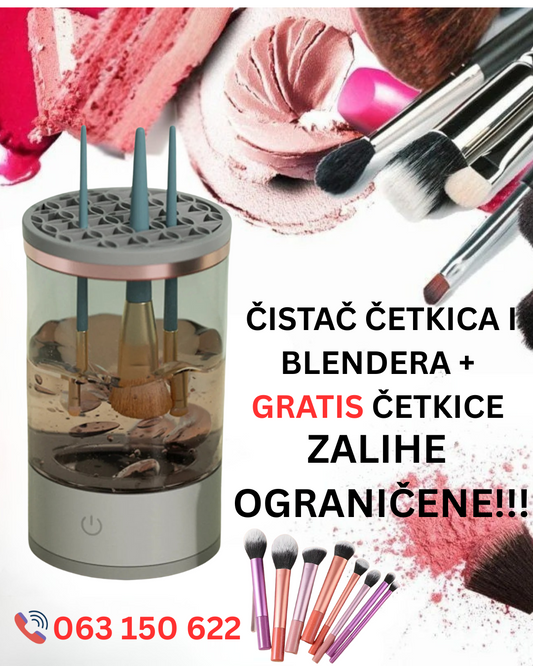 Čistač četkica i blendera + GRATIS četkice za šminkanje