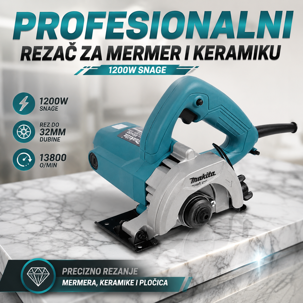 Profesionalni Rezač za Mermer i Keramiku – 1200W