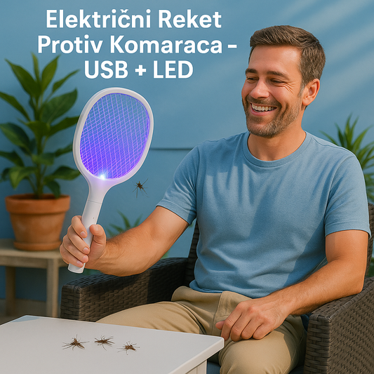 Električni Reket Protiv Komaraca - USB + LED