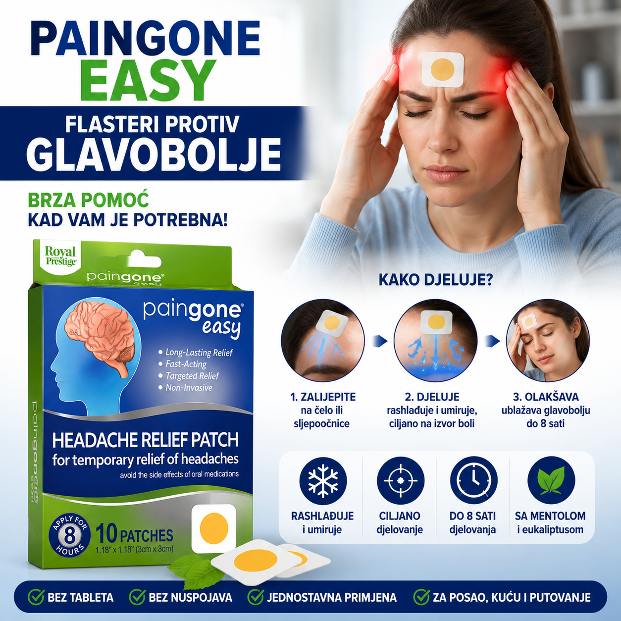 Flasteri protiv glavobolje 2+1 GRATIS