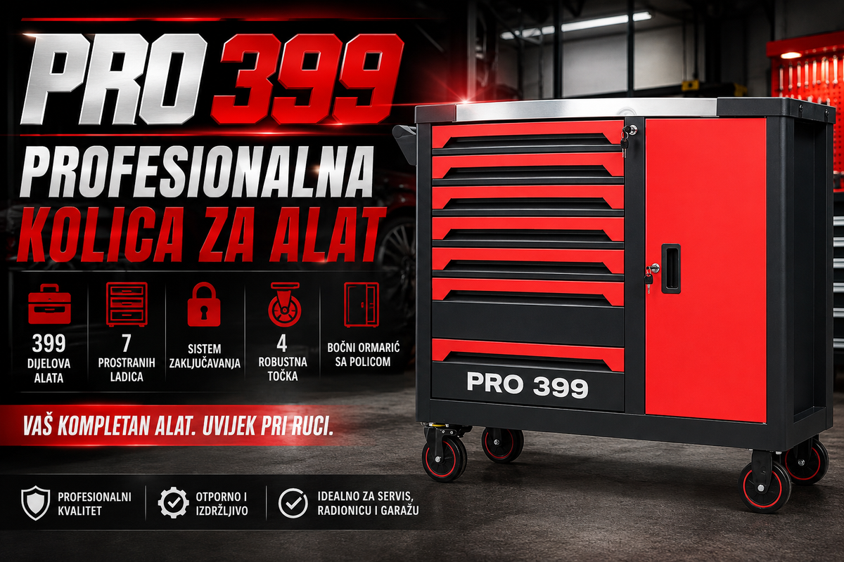 PRO 399 – PROFESIONALNA KOLICA ZA ALAT SA KOMPLET ALATOM
