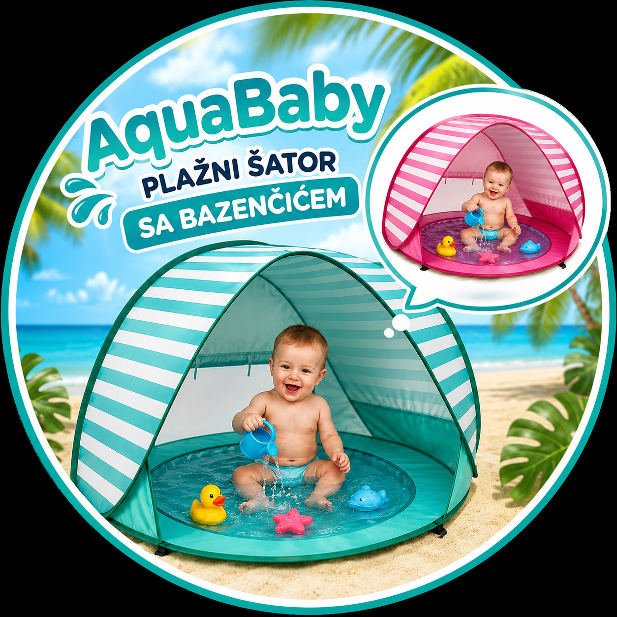 AquaBaby Plažni Šator sa Bazenčićem