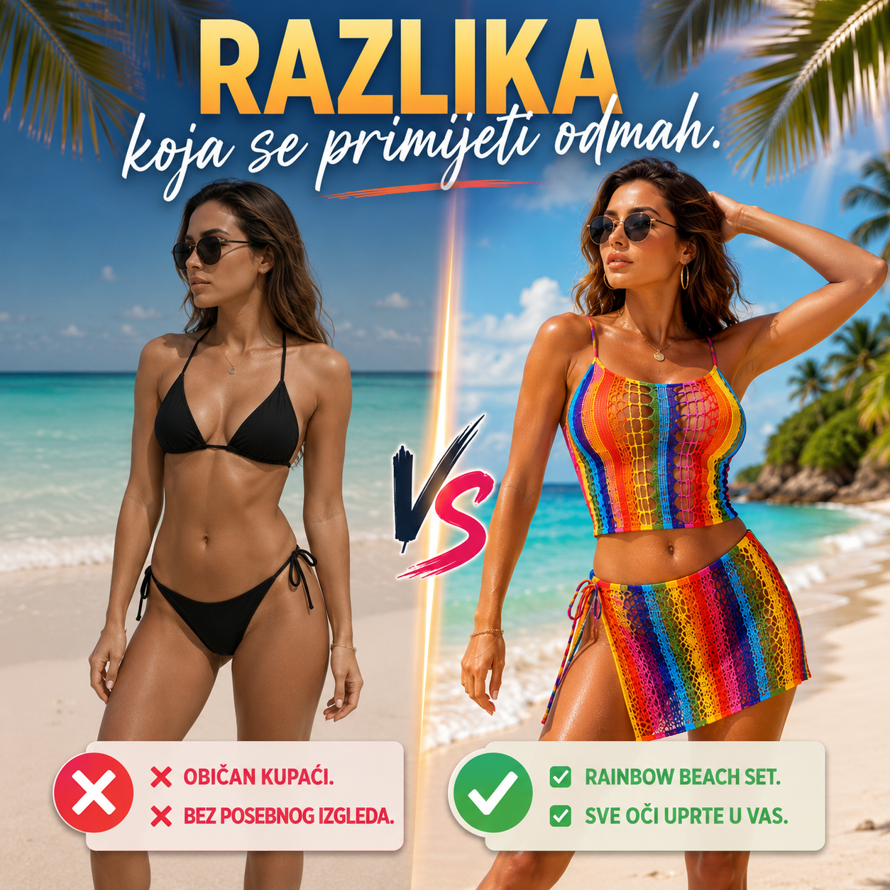 🌴 Rainbow Beach Set – Premium Plažni Komplet