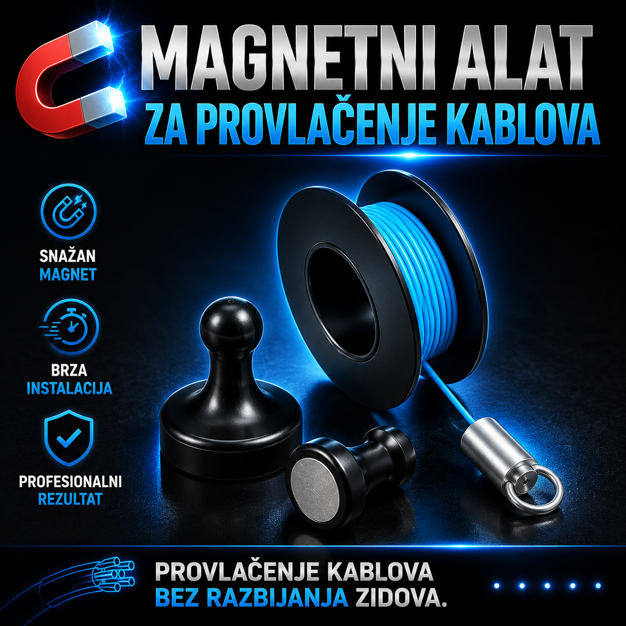 Magnetni Alat za Provlačenje Kablova