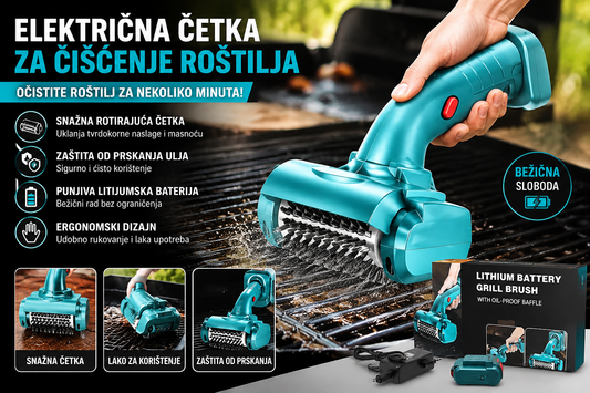 Aku Električna Rotirajuća Četka za Čišćenje Roštilja