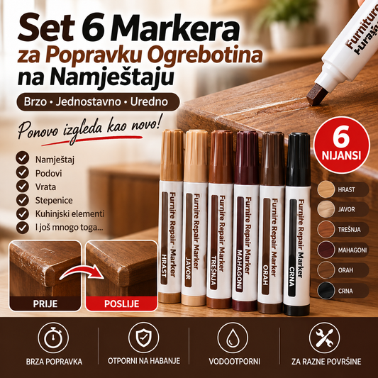 Set 6 Markera za Popravku Ogrebotina na Namještaju