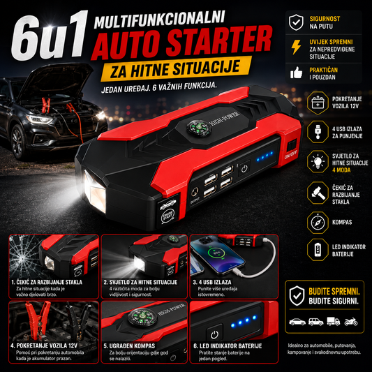 6u1 – Multifunkcionalni Auto Starter za Hitne Situacije