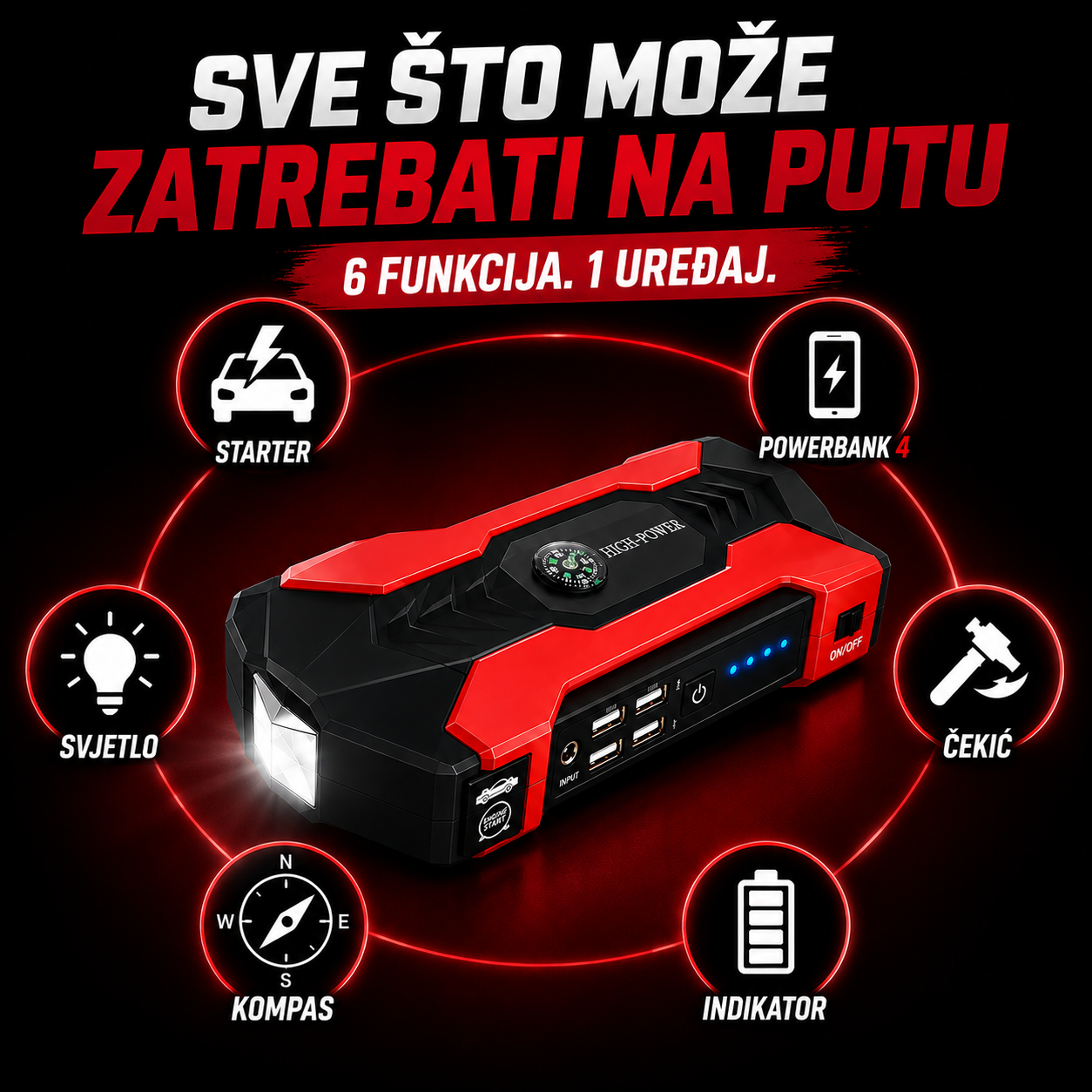 6u1 – Multifunkcionalni Auto Starter za Hitne Situacije