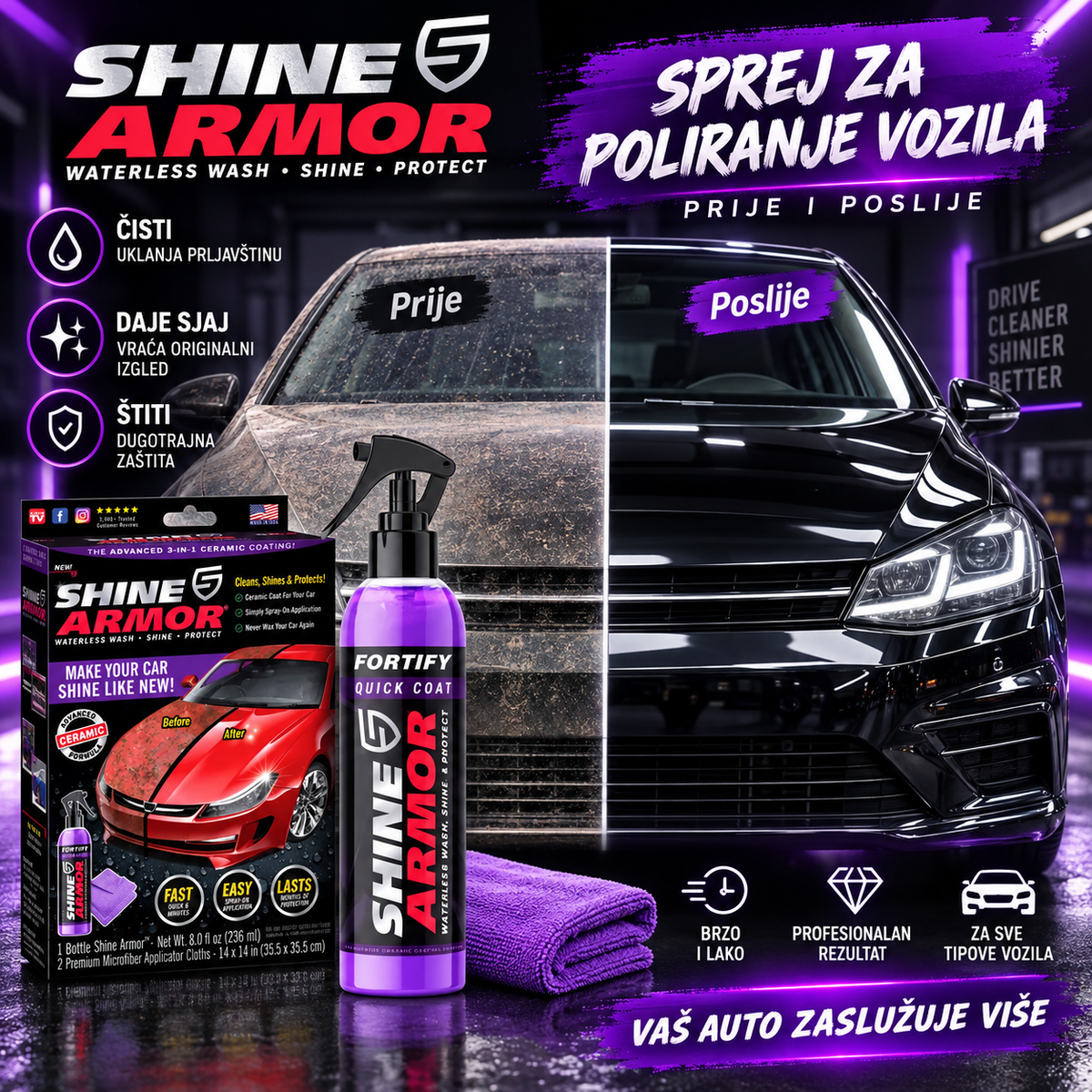 Sprej za Poliranje Vozila - SHINE ARMOR