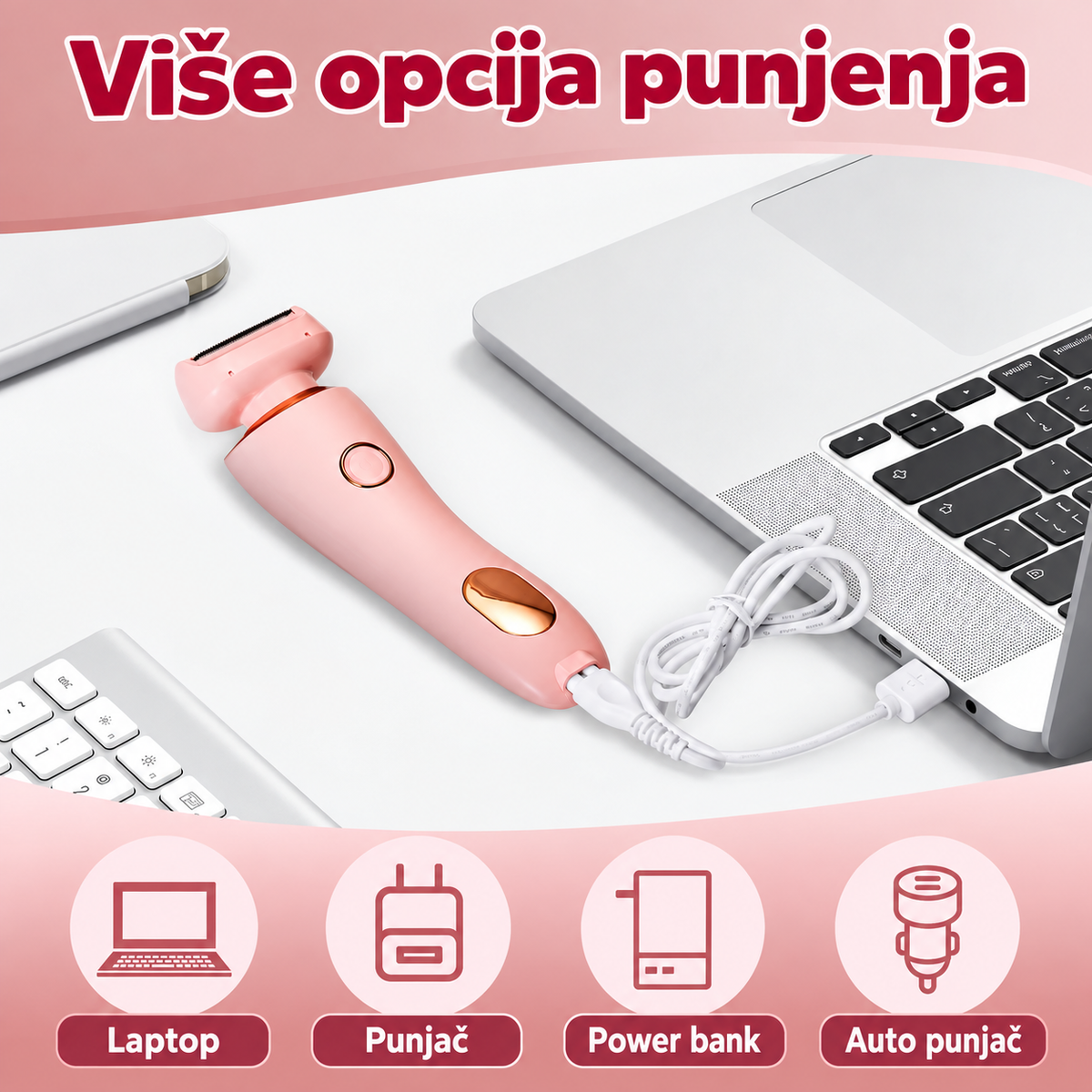 2u1 Električni Trimer za Žene – Za Cijelo Tijelo