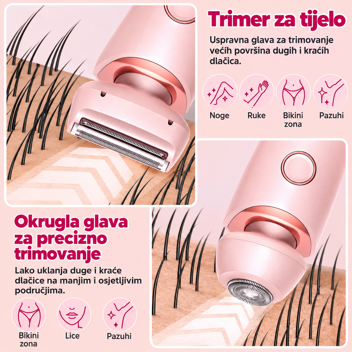 2u1 Električni Trimer za Žene – Za Cijelo Tijelo