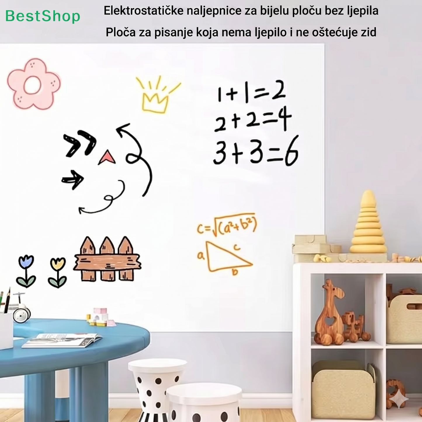 Piši-Briši Samoljepljiva Tabla za Zid
