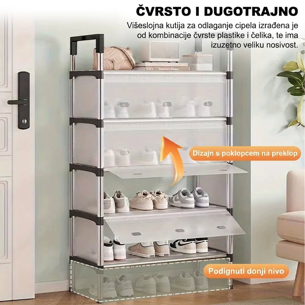 Veliki Organizator za Obuću 6 Nivoa + Transparentna Vrata + Ventilacija
