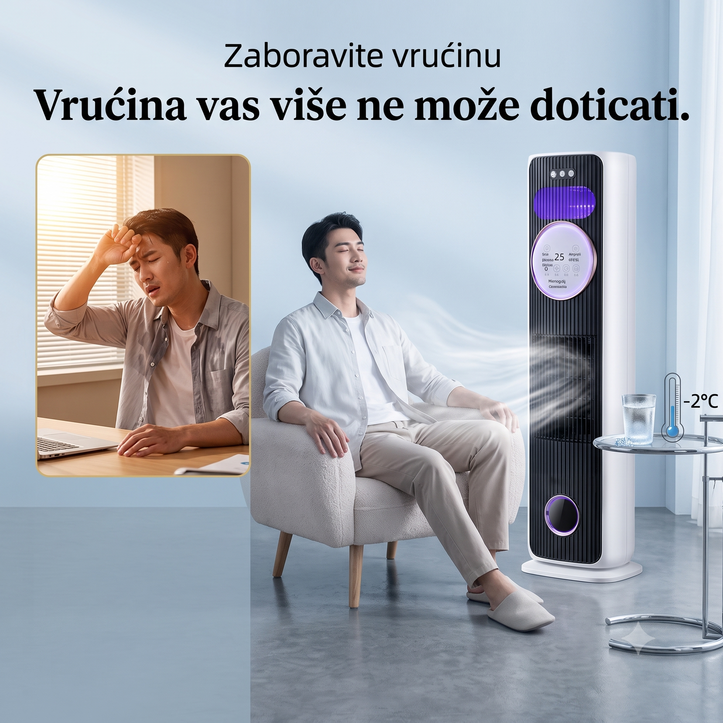 Premium 5-u-1 Pametni Klimatizacioni Toranj sa Efektom Kamina
