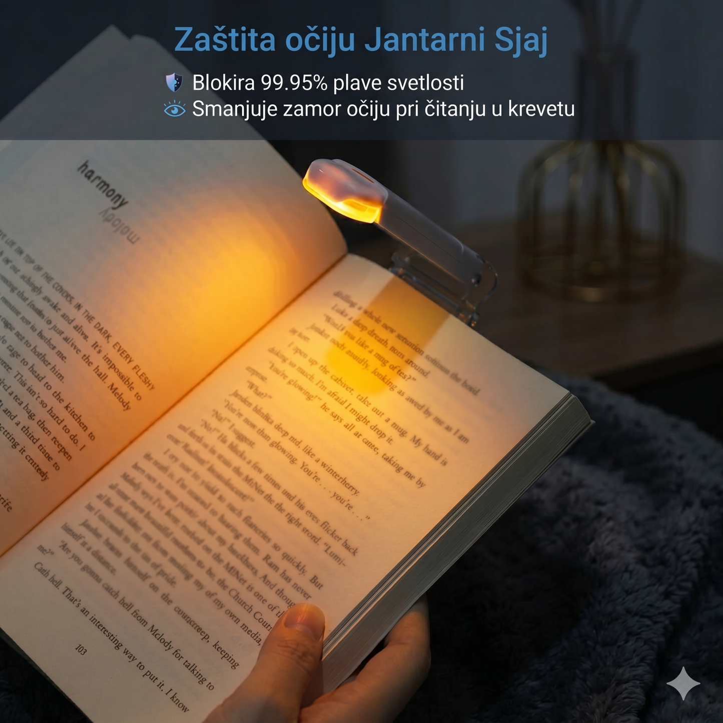 Prenosiva LED Lampa za Čitanje sa Štipaljkom i USB Punjenjem