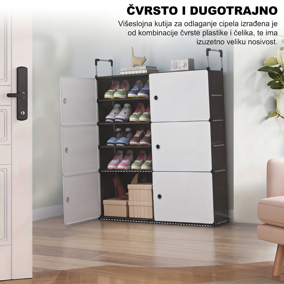 Veliki Organizator za Obuću + Transparentna Vrata + Ventilacija