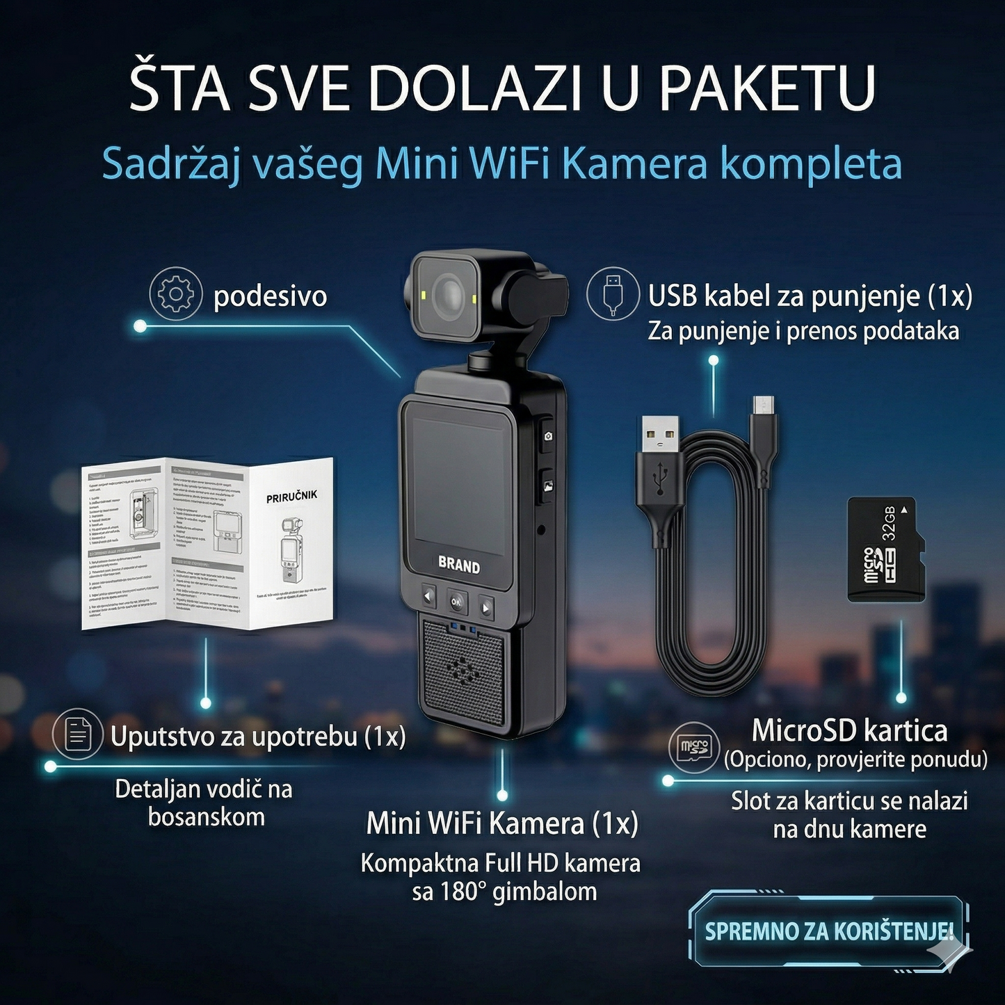 Mini WiFi Kamera-Prenosivi Video Snimač