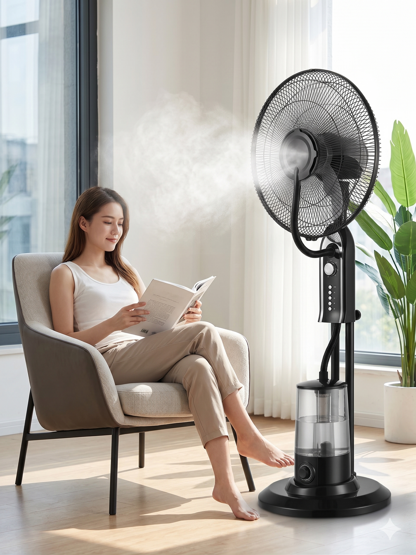 Ventilator sa Vodenom Maglom i Daljinskim Upravljačem