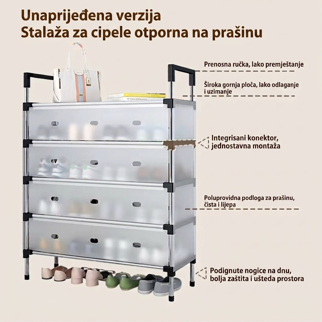 Veliki Organizator za Obuću 6 Nivoa + Transparentna Vrata + Ventilacija