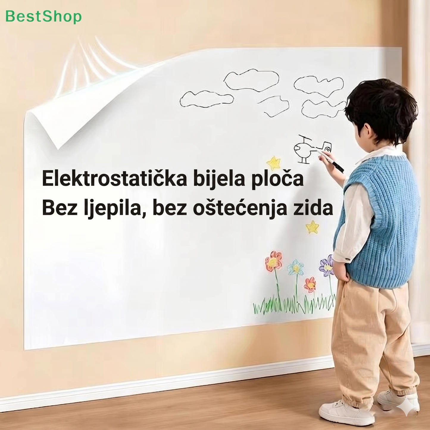 Piši-Briši Samoljepljiva Tabla za Zid
