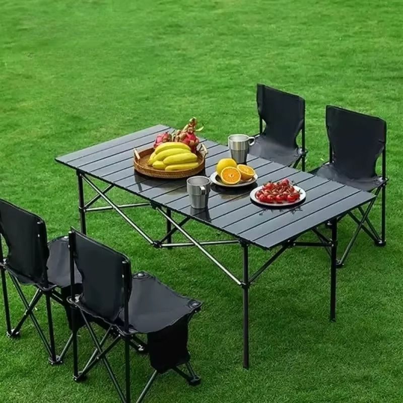 Premium Sklopivi Set 120 cm – Sto + 6 Stolica