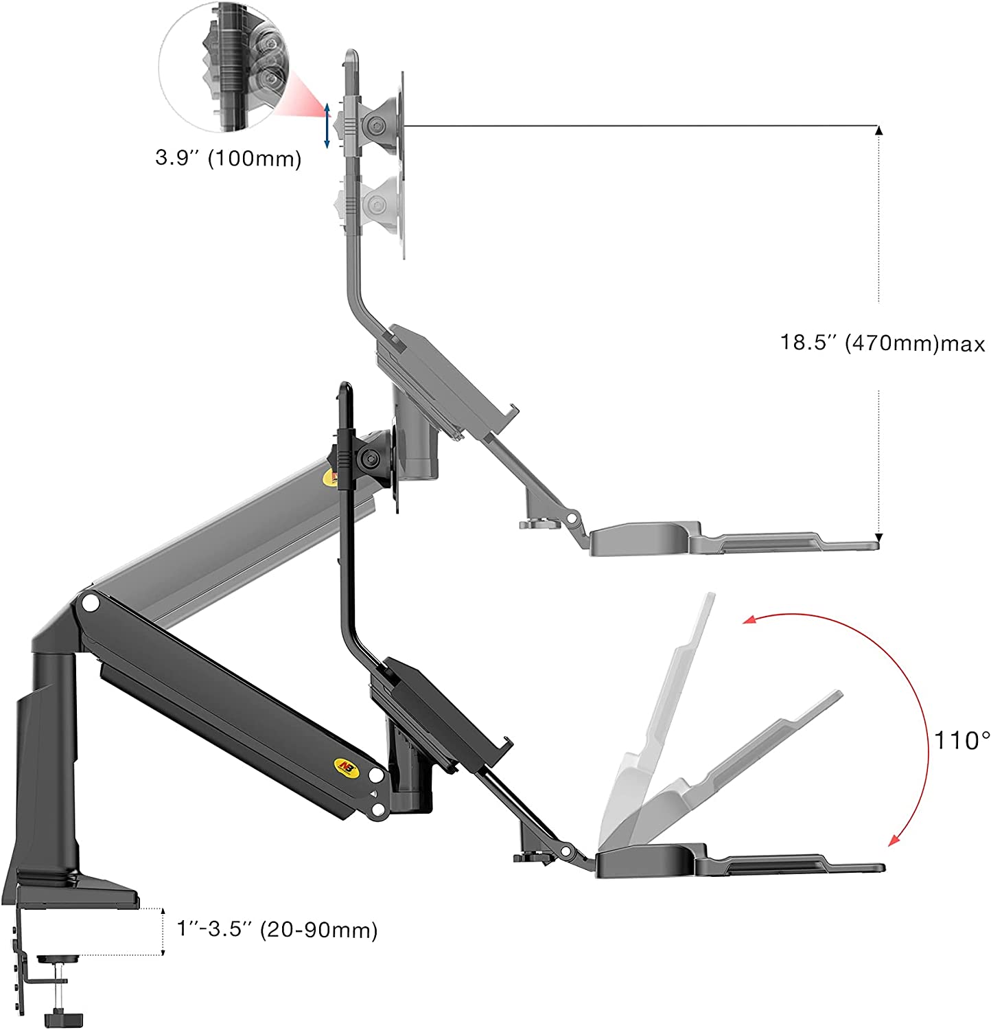 Nosač za monitor 19”-27”