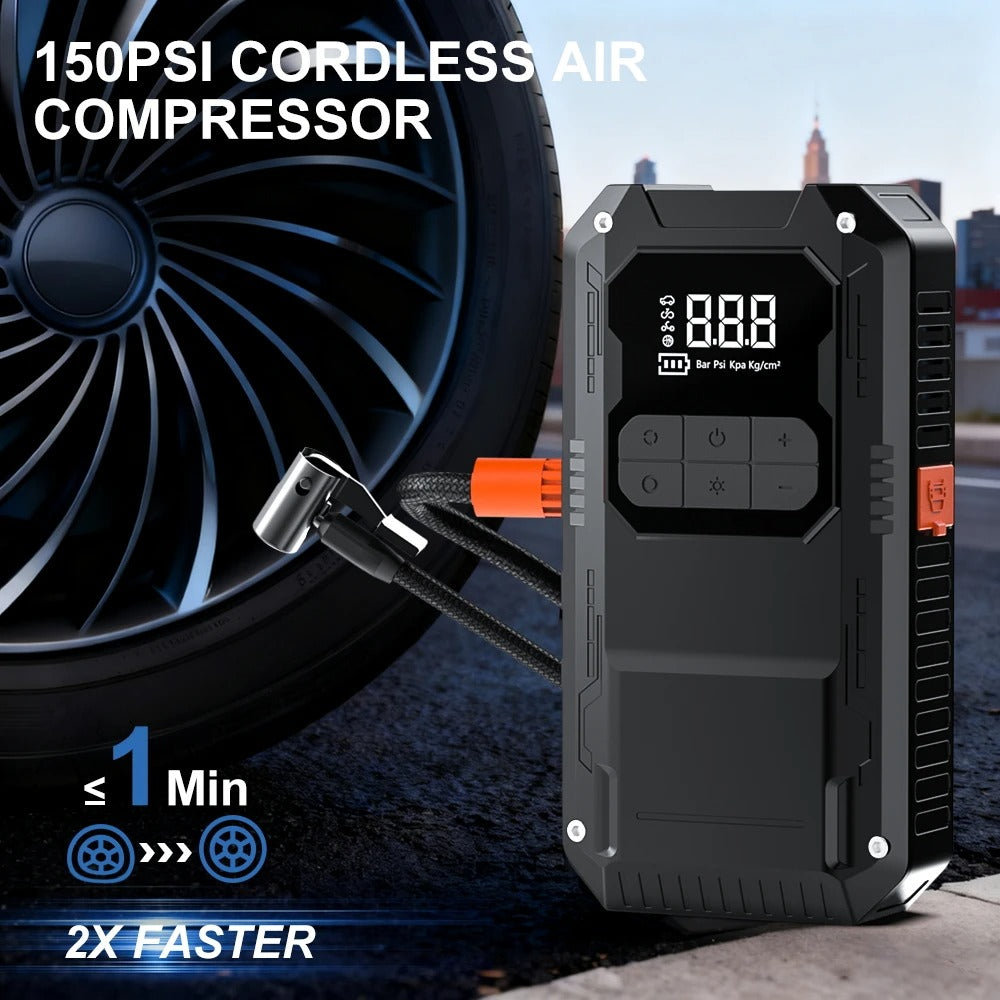 SafeDrive 2500A – 4u1 Starter + Kompresor + PowerBank + Lampa