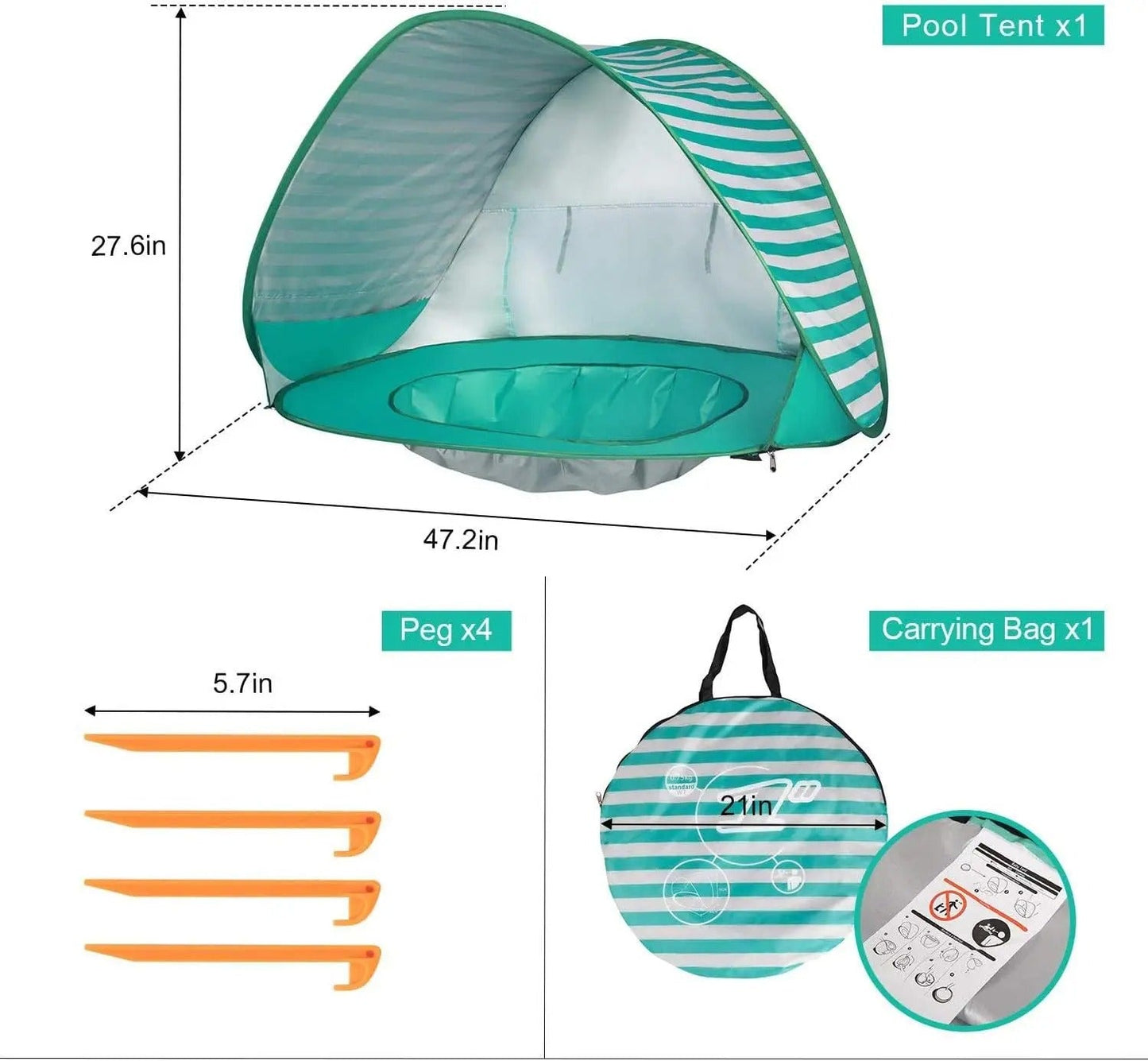 AquaBaby Plažni Šator sa Bazenčićem