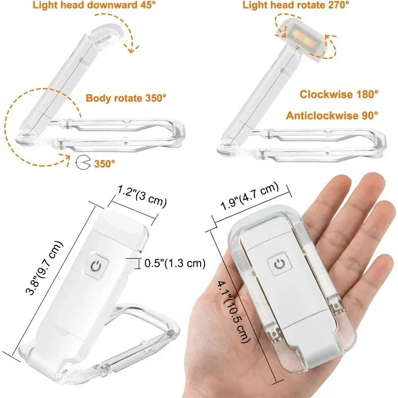 Prenosiva LED Lampa za Čitanje sa Štipaljkom i USB Punjenjem