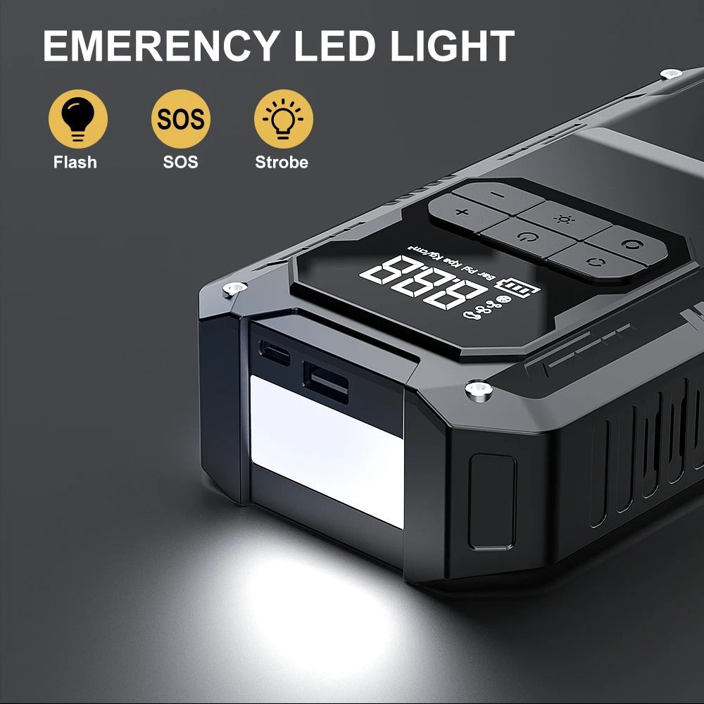 SafeDrive 2500A – 4u1 Starter + Kompresor + PowerBank + Lampa