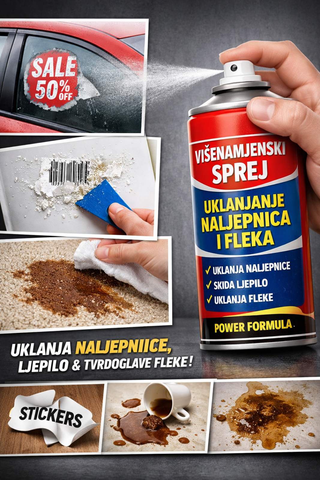 Višenamjenski Sprej za Uklanjanje Naljepnica i Ljepka